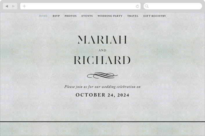 "Roman Landscape" - Wedding Website in Moss by Olivia Kanaley Inman - Desktop Design