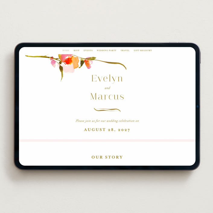 "colorwash floral" - Wedding Website in Blossom by Angela Marzuki - Desktop Design