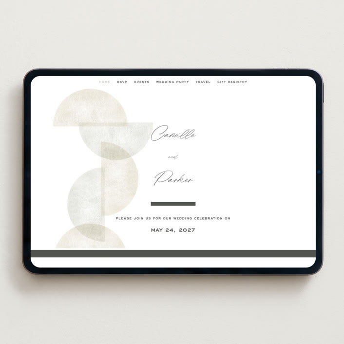 "Camille" - Wedding Website in Stone by Jackie Crawford - Desktop Design
