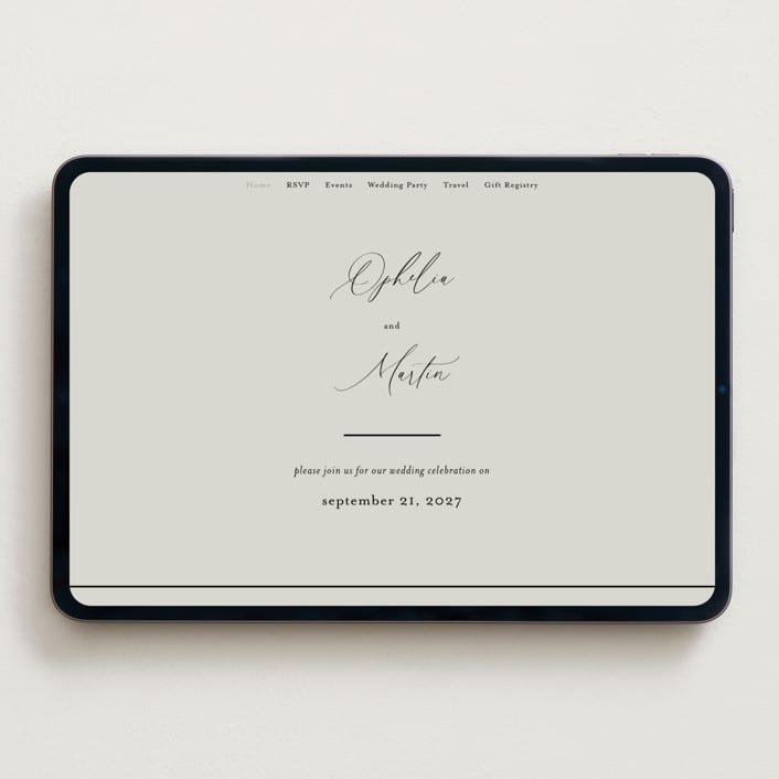 "Ophelia" - Wedding Website in Spring by Kelly Schmidt - Desktop Design
