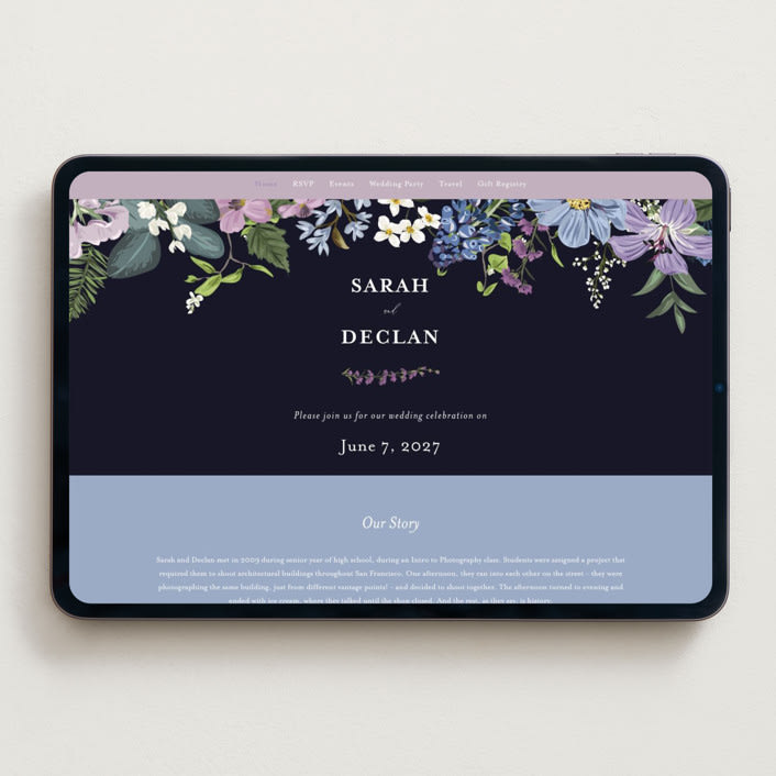 "Lilac Bloom" - Wedding Website in Lilac by Susan Moyal - Desktop Design
