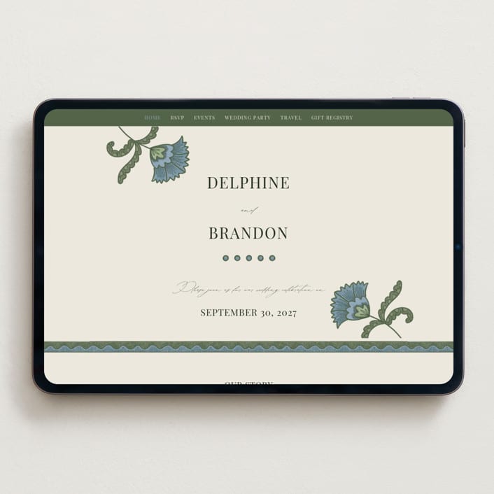 "Century" - Wedding Website in Robins Egg by Jen Owens - Desktop Design