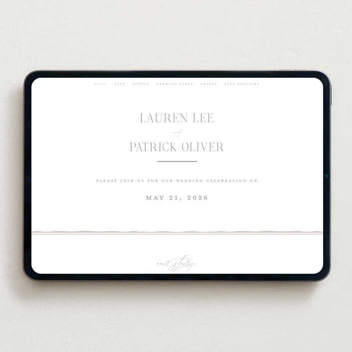 "Wax Seal Monogram" - Wedding Website in Ash by Carolyn MacLaren - Desktop Design