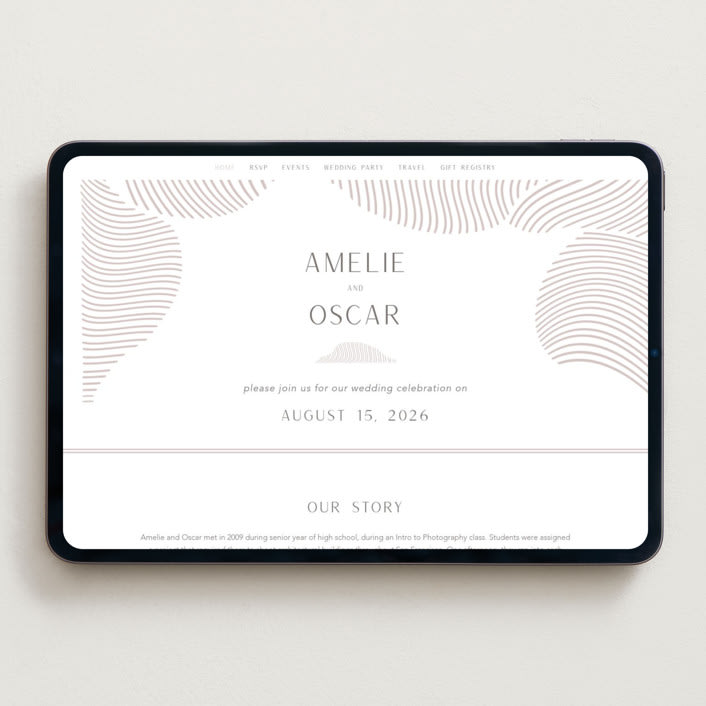 "waves" - Wedding Website in Dove Grey by Elly - Desktop Design