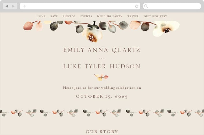 "Bella Mia" - Wedding Website in Autumn by Petra Kern - Desktop Design