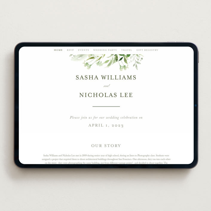 "Verdure" - Wedding Website in Garden by Leah Bisch - Desktop Design