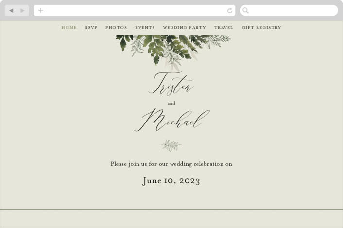 "Love springs eternal" - Wedding Website in Fern by Chris Griffith - Desktop Design