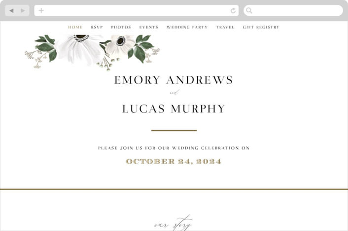 "Inverness" - Wedding Website in Pistachio by Nicole Whiddon - Desktop Design