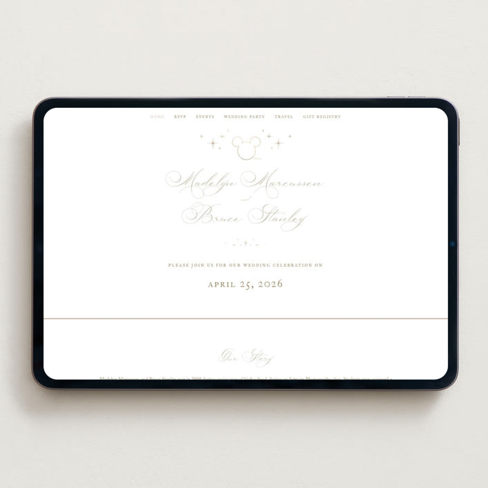 "Disney's Minimal Mickey Mouse" - Wedding Website in Celebration by Jennifer Postorino - Desktop Design