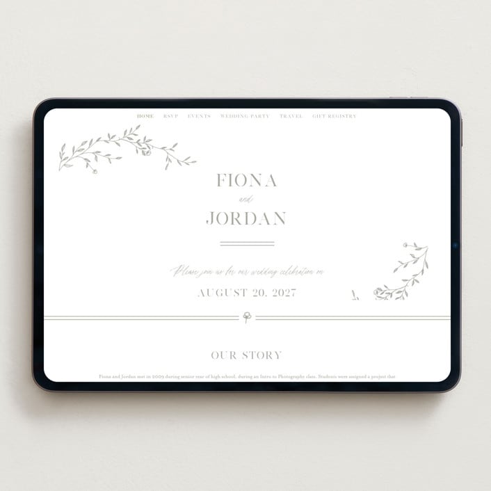 "Jasmine" - Wedding Website in Ash by Vera Lim - Desktop Design