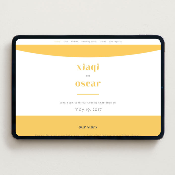"Us" - Wedding Website in Lemon by fatfatin - Desktop Design