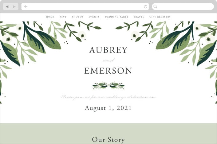 "Paradise" - Wedding Website in Forest by Oma N. Ramkhelawan - Desktop Design