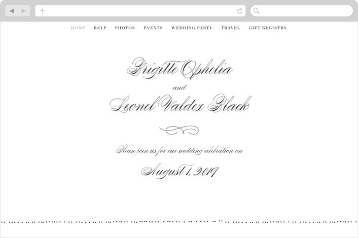 "One and Only" - Wedding Website in Classic Bride by Design Lotus - Desktop Design