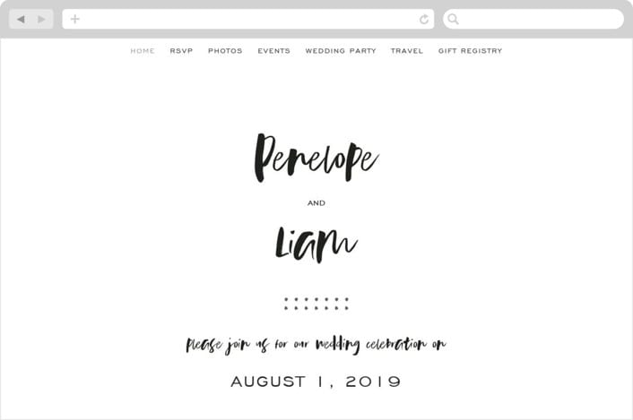 "Love Actually" - Wedding Website in Onyx by Design Lotus - Desktop Design
