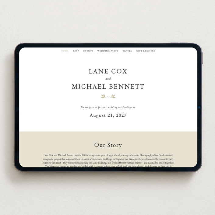 "Sense and Sensibility" - Wedding Website in Cloud by Design Lotus - Desktop Design