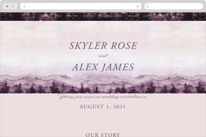"mountain wedding" - Wedding Website in Sunrise by Anastasia Makarova - Desktop Design