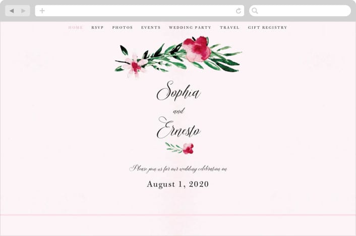 "Garden Party Joy" - Wedding Website in Blush by frances mathys - Desktop Design
