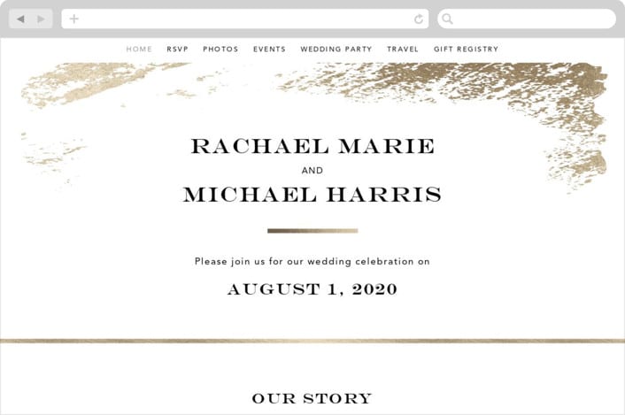 "Edgy Charm" - Wedding Website in Ivory by Kimberly FitzSimons - Desktop Design