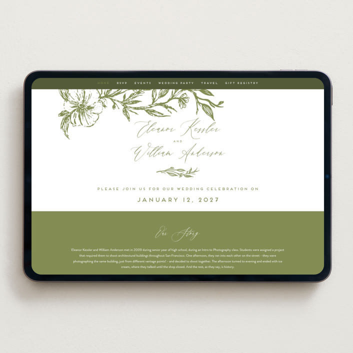 "Eden" - Wedding Website in Pistachio by Grae - Desktop Design