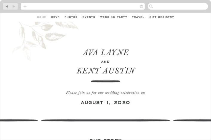 "Halcyon" - Wedding Website in Snow by Leah Bisch - Desktop Design