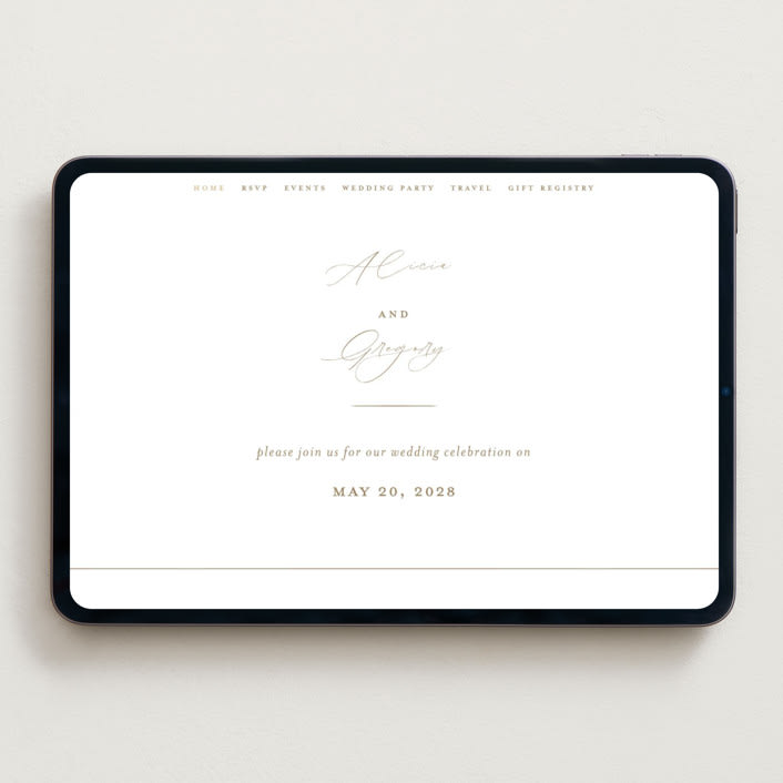 "Garden View" - Wedding Website in Peach by Everett Paper Goods - Desktop Design