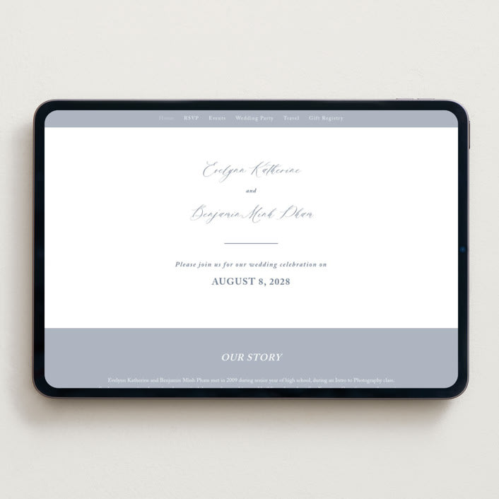 "Close to my Heart" - Wedding Website in Twilight Whisper by Design Lotus - Desktop Design