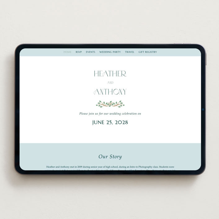 "Sierra" - Wedding Website in Spruce by Paper Sun Studio - Desktop Design