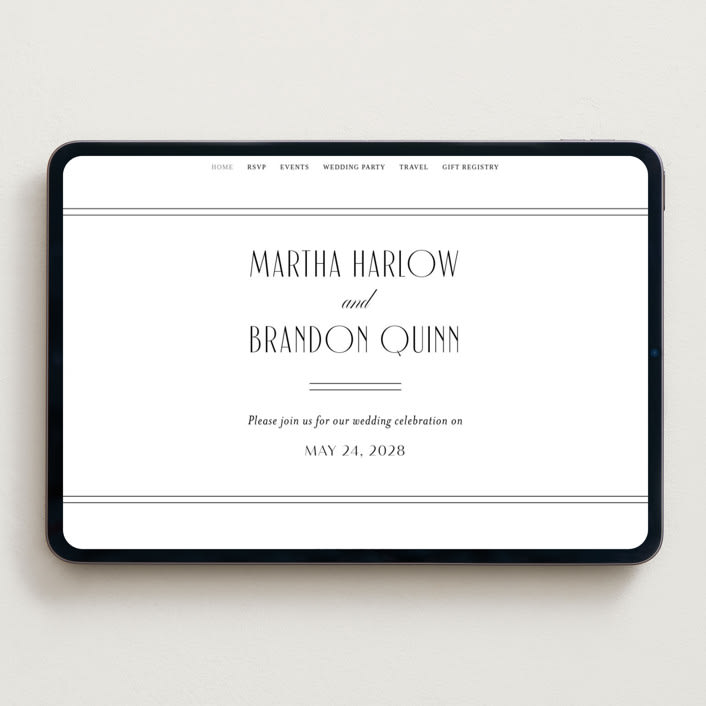"Black Tie Elegance" - Wedding Website in Tuxedo by Nicoletta Savod - Desktop Design