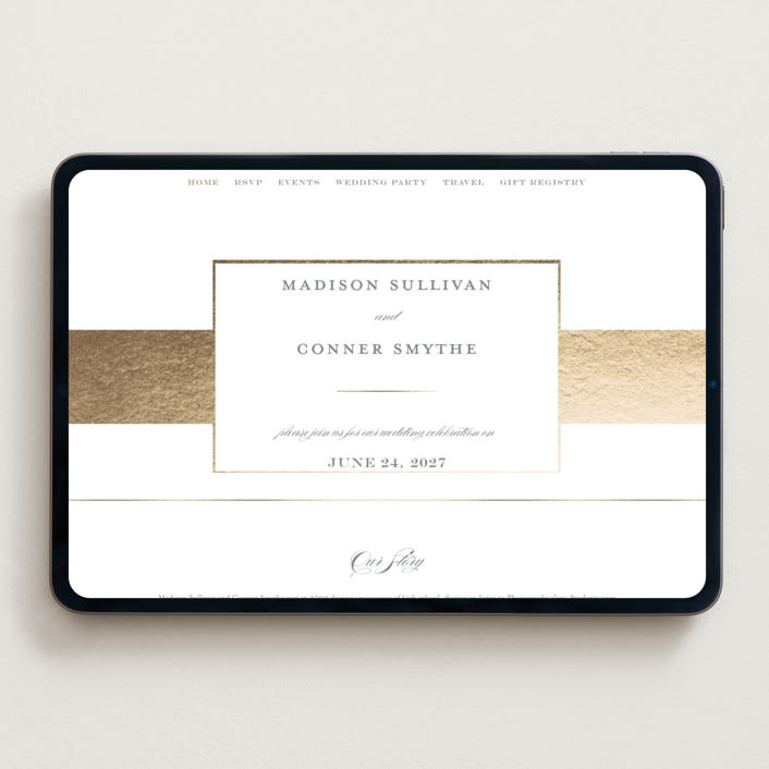 "Refined style" - Wedding Website in Slate by Stacey Meacham - Desktop Design