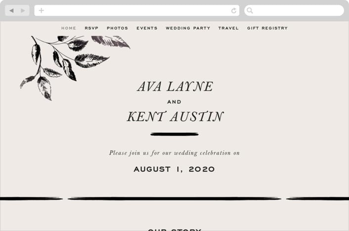 "Halcyon" - Wedding Website in Tuxedo by Leah Bisch - Desktop Design