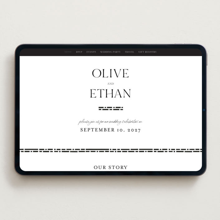 "Casual" - Wedding Website in Pearl by Owl and Toad - Desktop Design