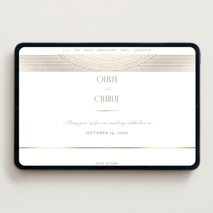 "Moderne" - Wedding Website in Alabaster by Pixel and Hank - Desktop Design