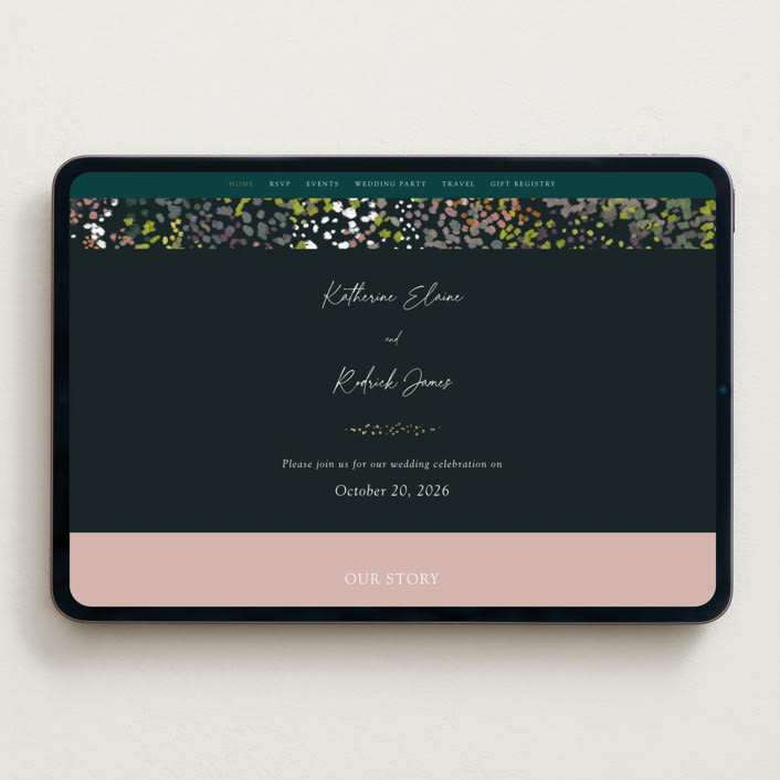 "By the Creek" - Wedding Website in Emerald by Becky Nimoy - Desktop Design