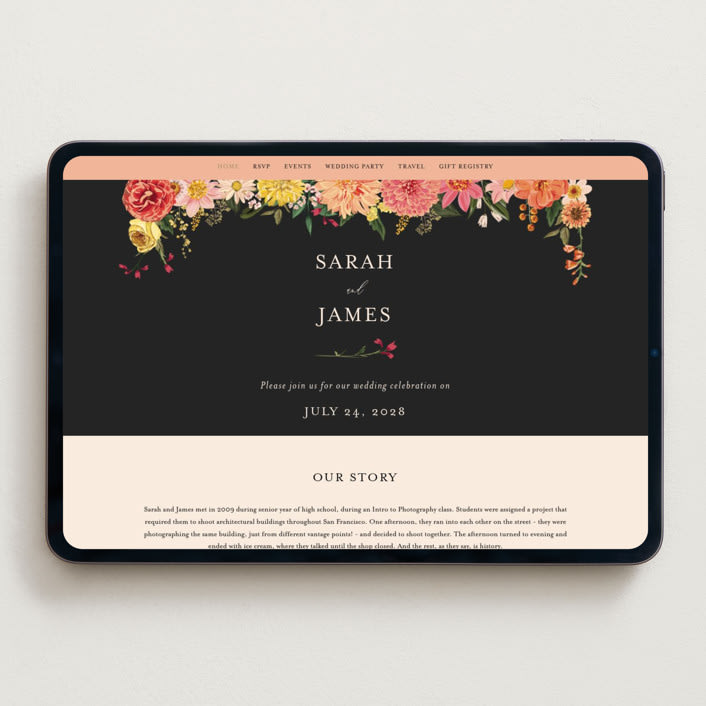 "Enchanting" - Wedding Website in Mimosa by Susan Moyal - Desktop Design