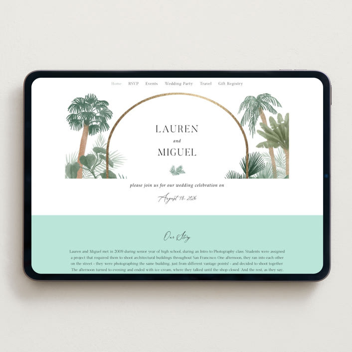 "The Greenhouse" - Wedding Website in Seagreen by Elly - Desktop Design