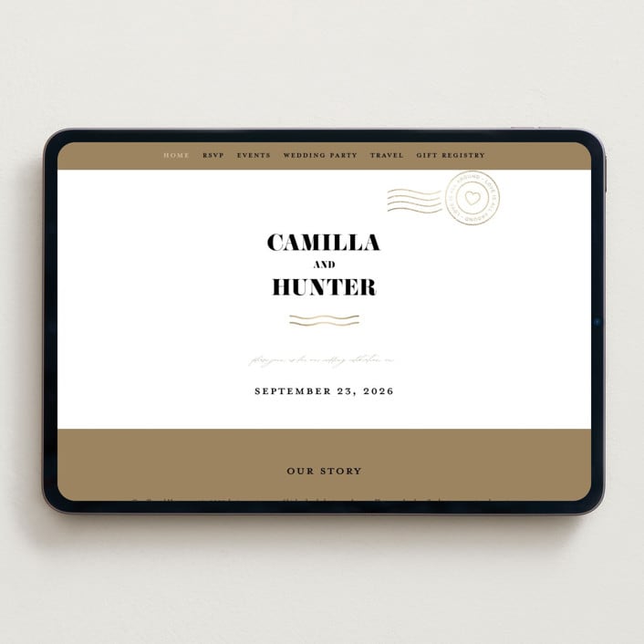 "Golden Stamp" - Wedding Website in Snow by FRANI - Desktop Design