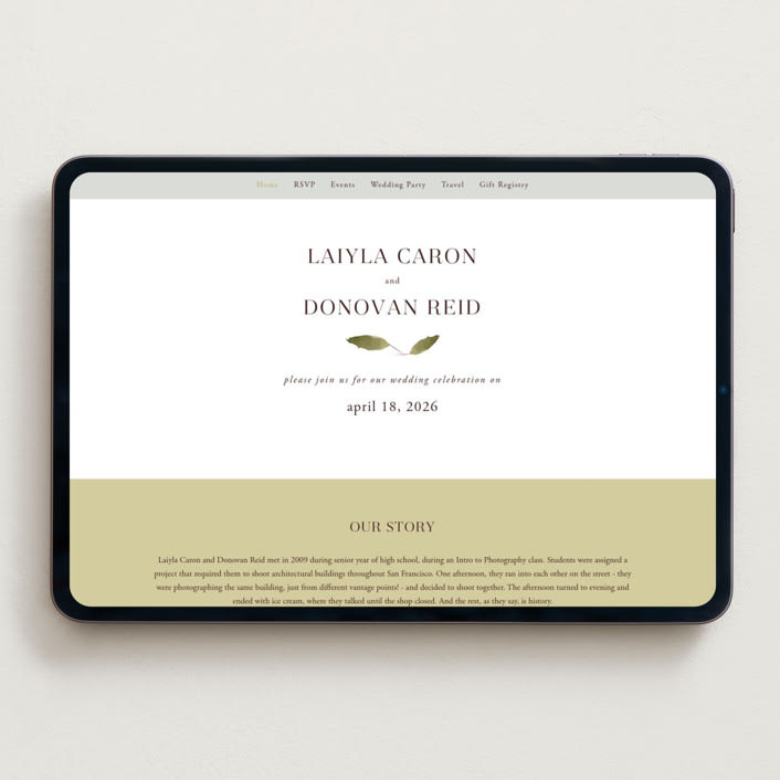 "Savanna" - Wedding Website in Fern by Lindsay Megahed - Desktop Design