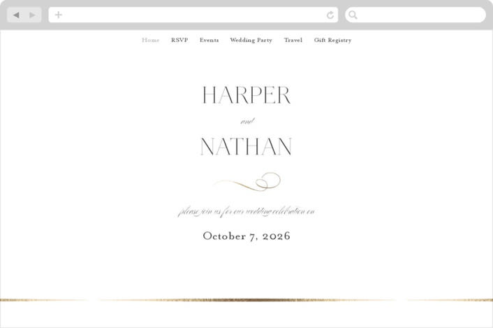 "Fantasia" - Wedding Website in Sugar by Jessica Williams - Desktop Design