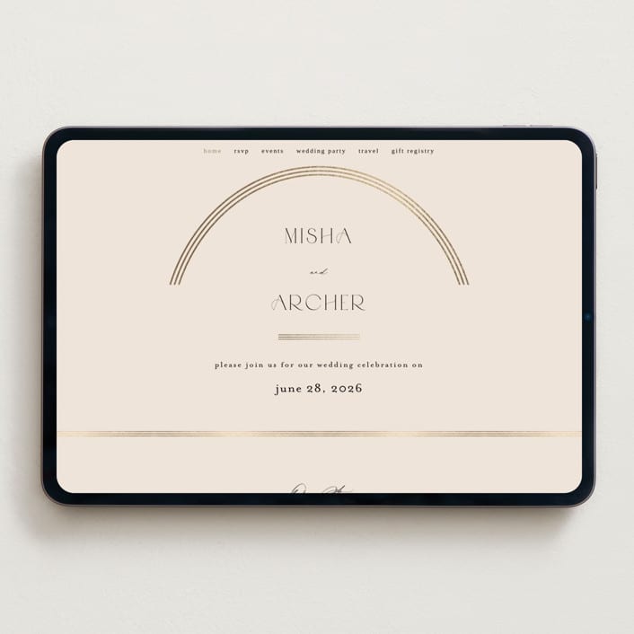 "Misha" - Wedding Website in Latte by Kristie Kern - Desktop Design