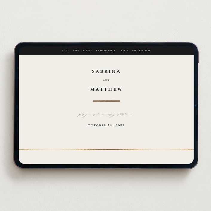 "Tuxedo" - Wedding Website in Black Tie by Carolyn Nicks - Desktop Design