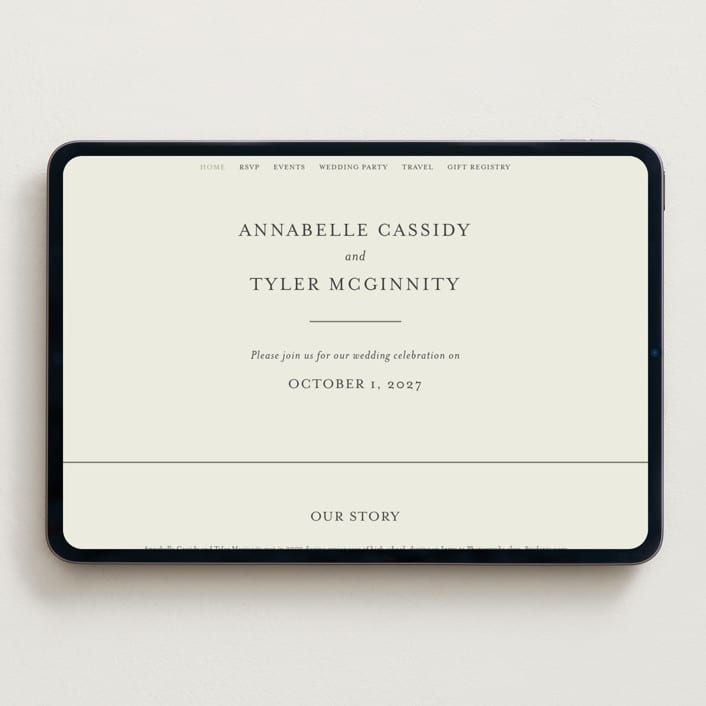 "Cedar creek" - Wedding Website in Ivory by Stacey Meacham - Desktop Design