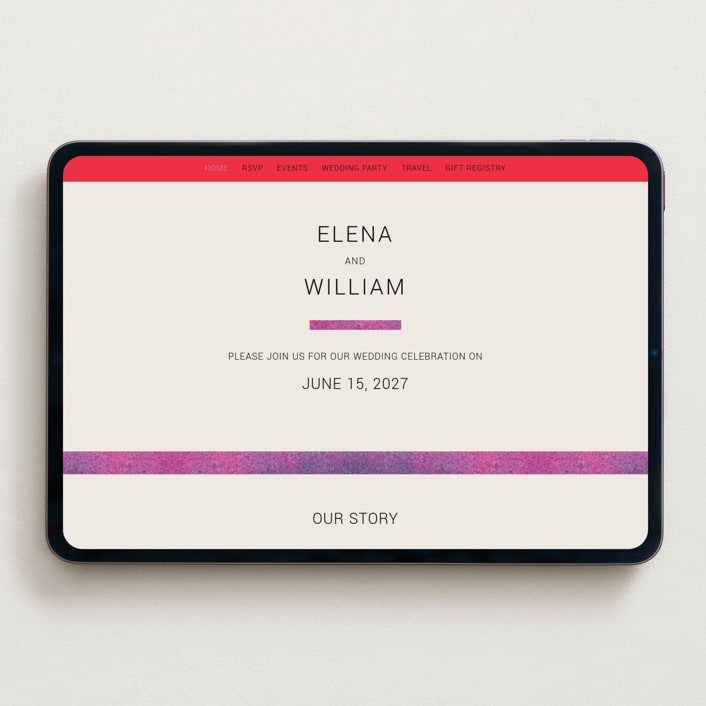 "At Dusk" - Wedding Website in Sunset by Sumak Studio - Desktop Design