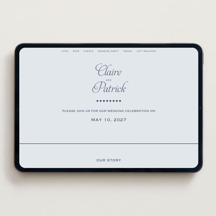 "Modernne" - Wedding Website in Powder by Carolyn MacLaren - Desktop Design