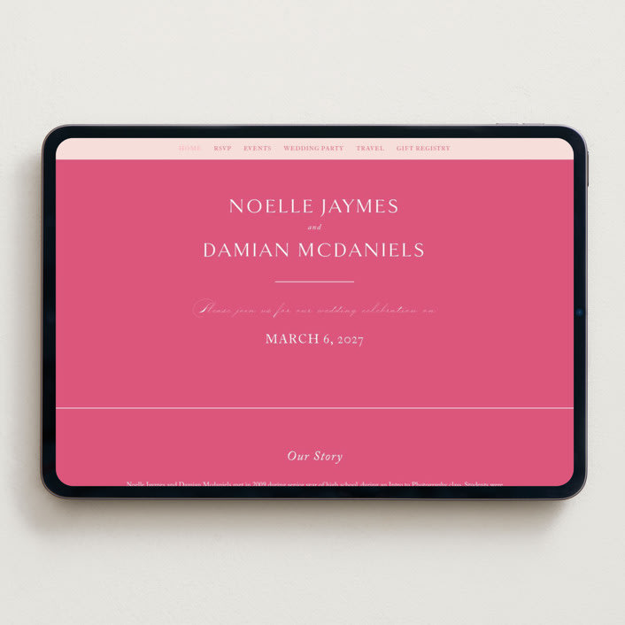 "Everlasting" - Wedding Website in Carnation by Jennifer Postorino - Desktop Design