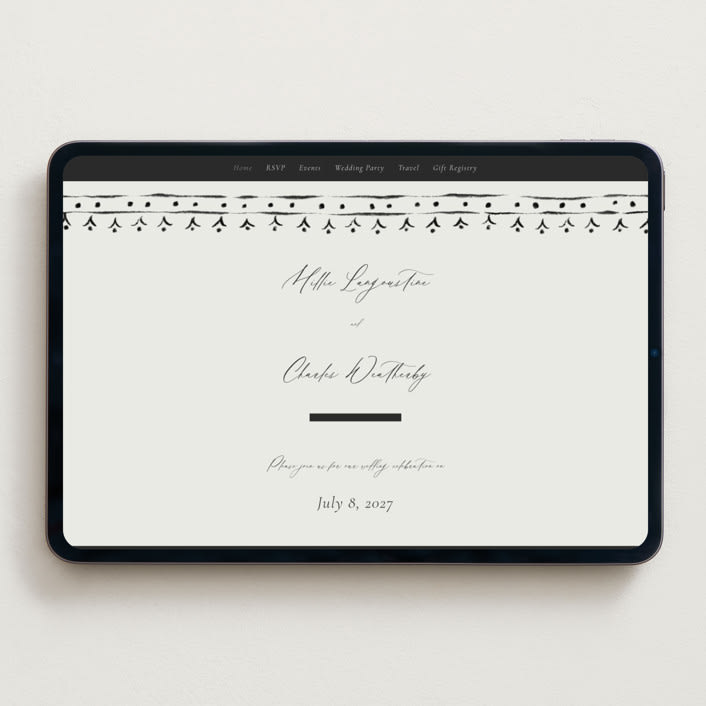 "Ornate sketched frame" - Wedding Website in Latte by Jackie Crawford - Desktop Design