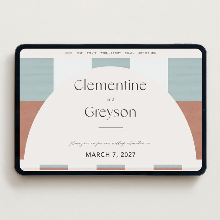 "Trois" - Wedding Website in Almond by Blustery August - Desktop Design
