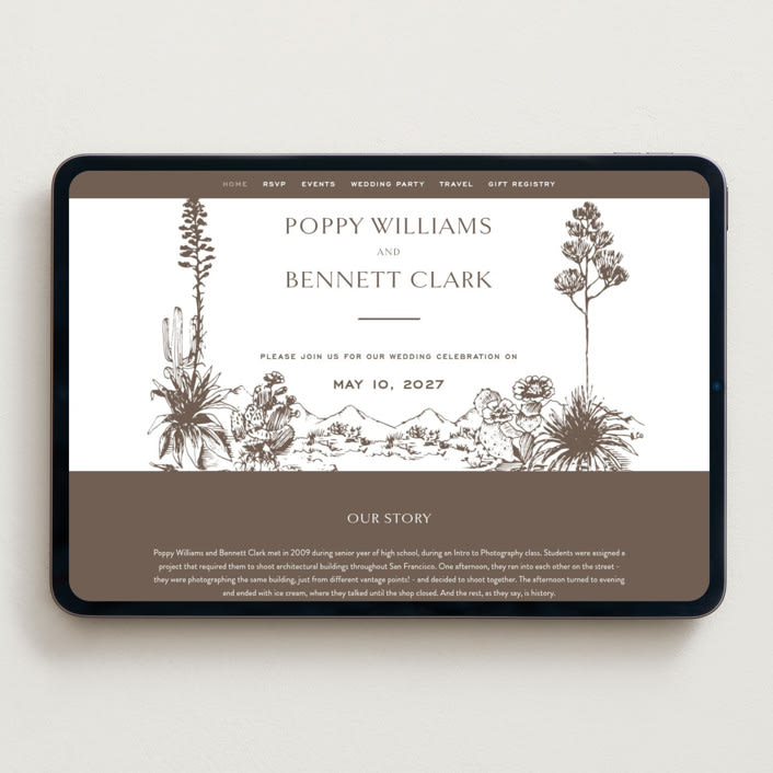 "Rancho" - Wedding Website in Pecan by Megan Davis - Desktop Design