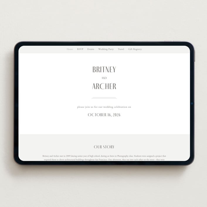 "Hilo" - Wedding Website in Graphite by Itsy Belle Studio - Desktop Design
