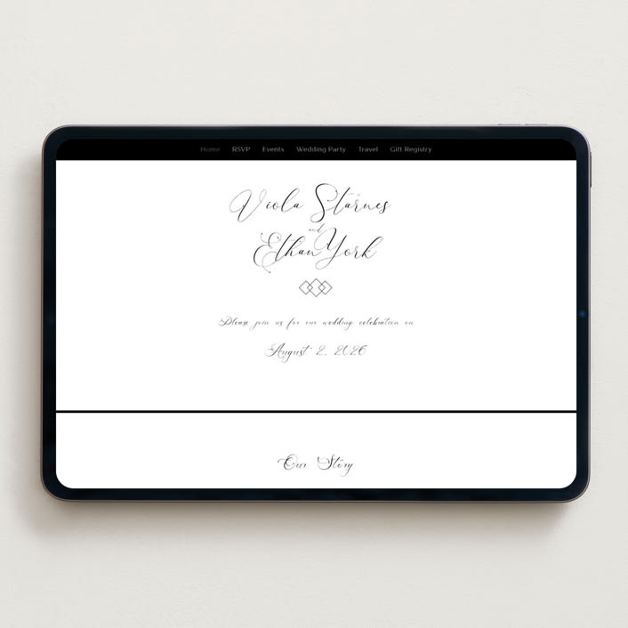 "Poem" - Wedding Website in Snow by Maja Cunningham - Desktop Design