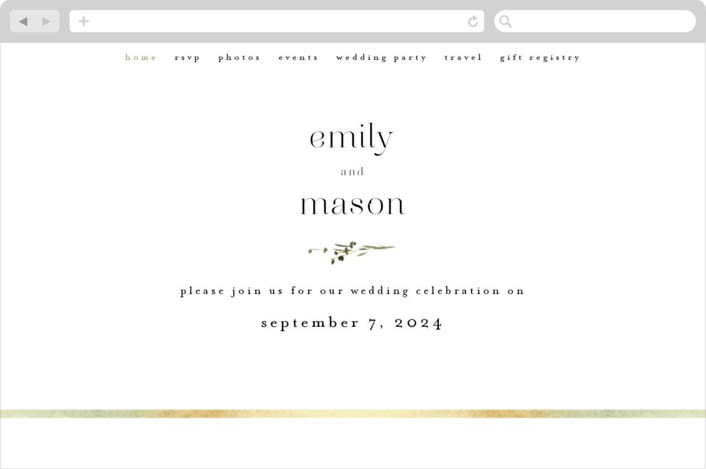 "We Walk Together" - Wedding Website in Evergreen by Petra Kern - Desktop Design